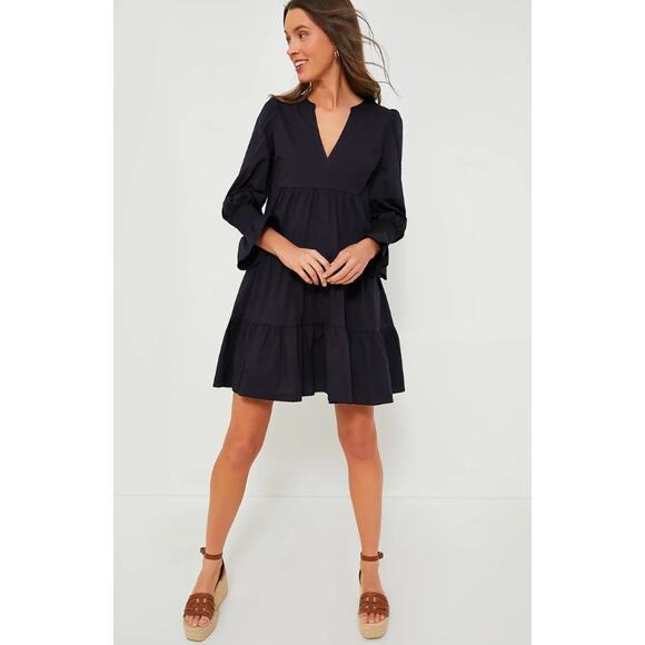 Pomander Place by Tuckernuck Navy Blue Cotton Poplin Kenzo Mini Dress Size XL - Picture 2 of 9